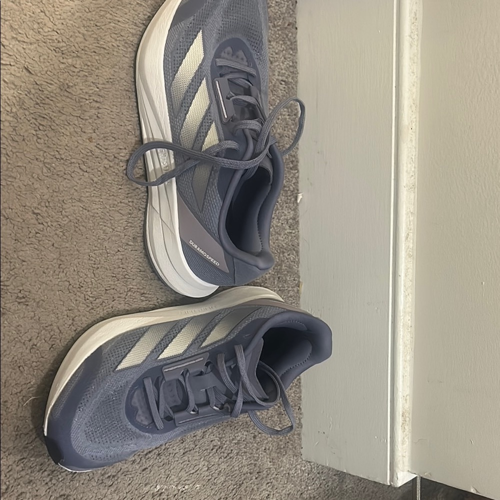 Adidas Gray and White Athletic Sneakers